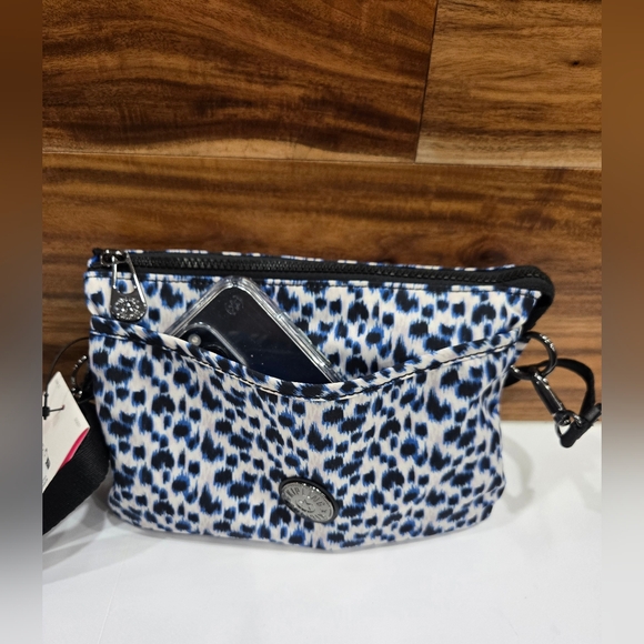 Kipling Bag Crossbody Small two slip compartments Leopard NEW - Picture 5 of 17